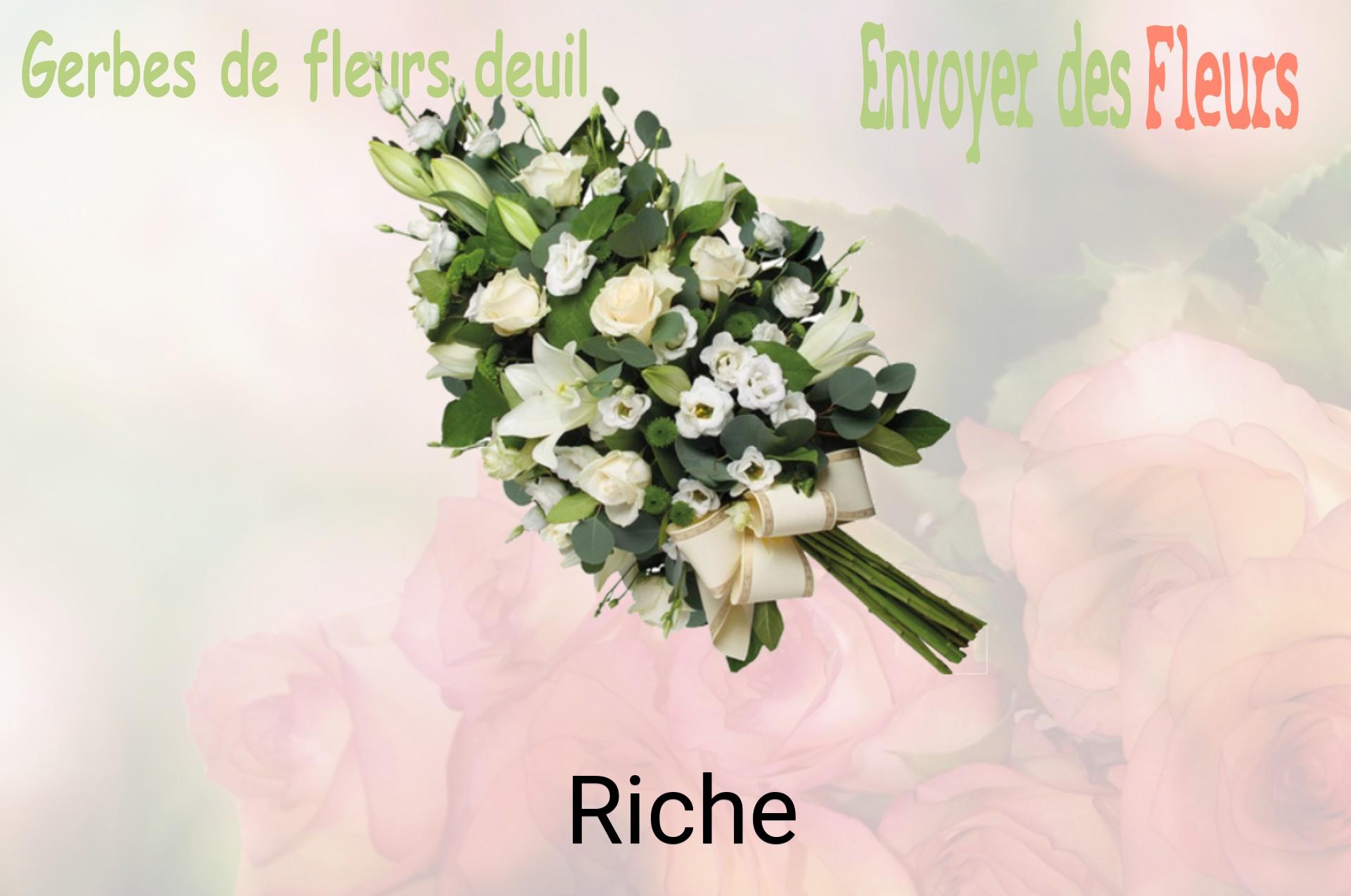 Gerbe de fleurs de deuil livrée à Riche